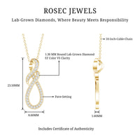 Certified Lab Grown Diamond Infinity Pendant Necklace