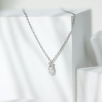 5X7 MM Oval Shaped Lab Grown Diamond Flower Pendant
