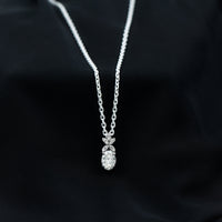 5X7 MM Oval Shaped Lab Grown Diamond Flower Pendant