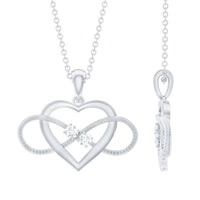 Elegant natural diamond infinity heart pendant necklace for women by Rosec Jewels, featuring sparkling diamonds and a delicate design.