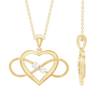Elegant natural diamond infinity heart pendant for women by Rosec Jewels, featuring sparkling diamonds and delicate design.