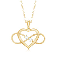 Natural diamond infinity heart pendant necklace for women by Rosec Jewels, featuring sparkling diamonds and elegant design.
