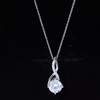 Cushion Cut Moissanite Infinity Promise Necklace With Chain