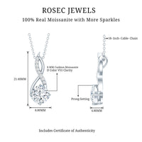 Cushion Cut Moissanite Infinity Promise Necklace With Chain