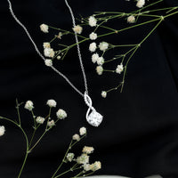 Cushion Cut Moissanite Infinity Promise Necklace With Chain
