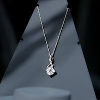 Cushion Cut Moissanite Infinity Promise Necklace With Chain