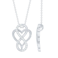 Brilliant Cut Diamond Infinity Heart Necklace for Women