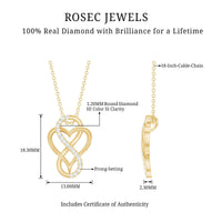 Brilliant Cut Diamond Infinity Heart Necklace for Women