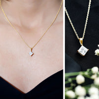 3 CT Princess Cut Moissanite Solitaire Pendant Necklace For Women