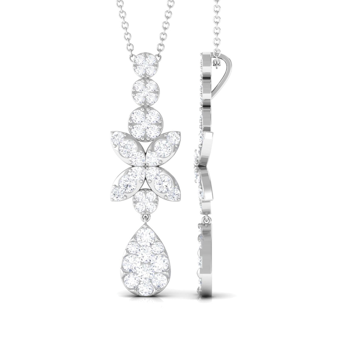1.75 CT Certified Moissanite Dangle Pendant