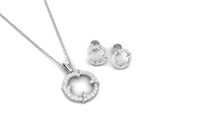 Certified Diamond Circle Necklace Earrings Set