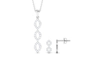 Natural Diamond Infinity Jewelry Set for Women