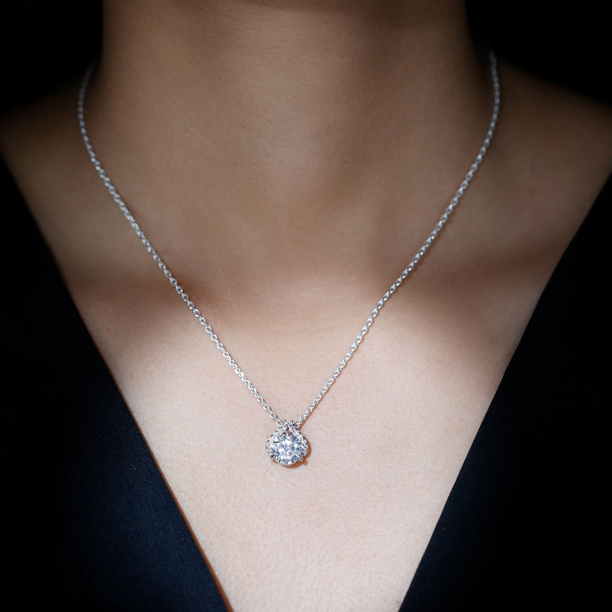 Certified 8 MM Round Lab Grown Diamond Bridal Necklace