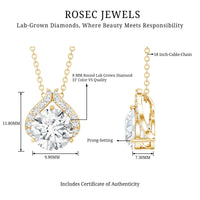 Certified 8 MM Round Lab Grown Diamond Bridal Necklace