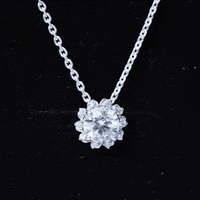 8 MM Round Cut Lab Grown Diamond Starburst Necklace