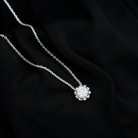 8 MM Round Cut Lab Grown Diamond Starburst Necklace