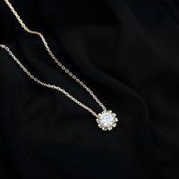 8 MM Round Cut Lab Grown Diamond Starburst Necklace