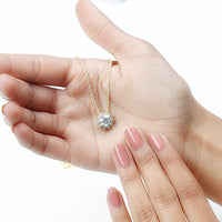 8 MM Round Cut Lab Grown Diamond Starburst Necklace