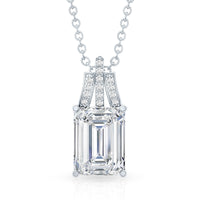 6X8 MM Solitaire Lab Grown Diamond Emerald Cut Necklace