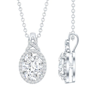 Lab Grown Diamond Vintage Style Pendant With Halo