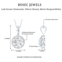 Certified 2 Carat Lab Grown Diamond Bridal Necklace For Bride