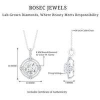 2 Carat Lab Grown Diamond Double Halo Necklace With Decorated Bail
