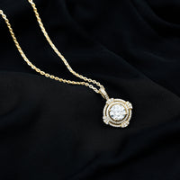 2 Carat Lab Grown Diamond Double Halo Necklace With Decorated Bail
