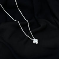 6X8 MM Oval Shape Lab Grown Diamond Vintage Flower Necklace