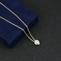 6X8 MM Oval Shape Lab Grown Diamond Vintage Flower Necklace