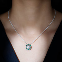 8 MM Lab Grown Diamond Bridal Necklace With Emerald
