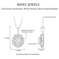 1.2 Carat Oval Lab Grown Diamond Vintage Necklace With Double Halo