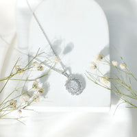 1.2 Carat Oval Lab Grown Diamond Vintage Necklace With Double Halo