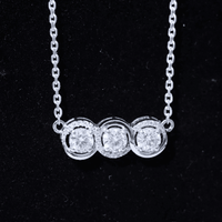 Certified Lab Grown Diamond 3 Stone Necklace For Her
