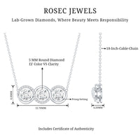 Certified Lab Grown Diamond 3 Stone Necklace For Her