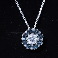 2 Carat Lab Grown Diamond Cocktail Necklace With London Blue Topaz