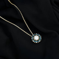 2 Carat Lab Grown Diamond Cocktail Necklace With London Blue Topaz