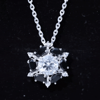 Lab Grown Diamond Cocktail Necklace With Black Onyx