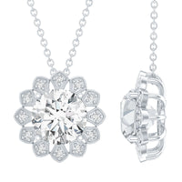 Certified 8 MM Lab Grown Diamond Cocktail Necklace For Women