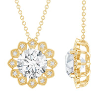 Certified 8 MM Lab Grown Diamond Cocktail Necklace For Women