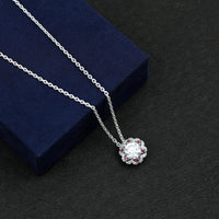 2 Carat Lab Grown Diamond Flower Statement Necklace With Ruby