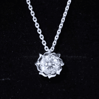 2 Carat Solitaire Lab Grown Diamond Flower Necklace