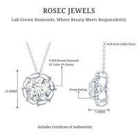 2 Carat Solitaire Lab Grown Diamond Flower Necklace