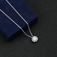 2 Carat Solitaire Lab Grown Diamond Flower Necklace