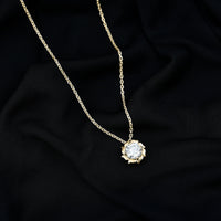 2 Carat Solitaire Lab Grown Diamond Flower Necklace