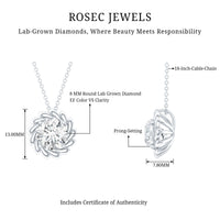 2 Carat Lab Grown Diamond Solitaire Necklace For Women