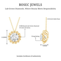 2 Carat Lab Grown Diamond Solitaire Necklace For Women