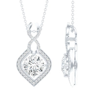 8 MM Round Lab Grown Diamond Infinity Loop Necklace