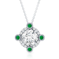 Lab Grown Diamond Bridal Necklace With Emerald