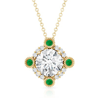 Lab Grown Diamond Bridal Necklace With Emerald