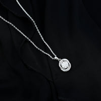 Prong Set 8 MM Round Lab Grown Diamond Swirl Pendant Necklace